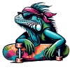 Iguana Skateboard SKater Skating