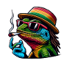 Lizard Smoking Cannabis