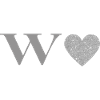 Letter w silver heart