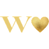 Letter w Golden Heart