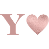 Buchstabe y Herz roségold