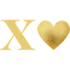 Letter x Golden Heart