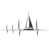Sailing Boat Heartbeat Sailboat