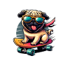 Skater Pug Dog
