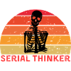 Serial Thinker Skeleton Thinking Retro Sunset