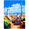 Barcellona Spagna Vintage Viaggio Poster Souvenir WPA