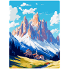 Cortina D Ampezzo Italia Poster di Viaggio Vintage WPA
