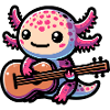 Axolotl Playing Guitar
