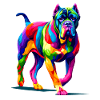 Färgglada popkonstkäpp Corso italiensk mastiff