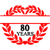 Laurel wreath heart shape 80 years