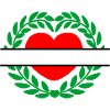 Laurel Wreath Red Heart Shape
