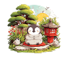 Pingouin Zen Pingouin japonais mignon