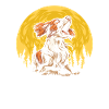 Brittany Spaniel Moon Howling