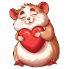 Adorable Hamster Hugging Red Heart Illustration