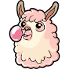 Lama mit Bubblegum