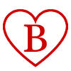 Letter b red heart