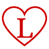 Letter l red heart