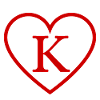 Letter k Red Heart