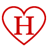 Letter h red heart