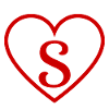 Letter s red heart
