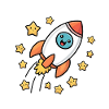 Funny rocket for kids