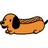 Comic Dog Hot Dog Viennese Bassotto Hot Dog Senape