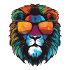 Lion Hipster Cool Party