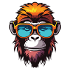 Monkey Hipster Cool Party
