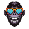 Monkey Hipster Cool Party