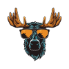 Moose Hipster Cool Party