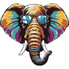 Elephant Hipster Cool Party