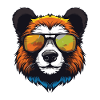Panda Hipster Cool Party