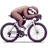 Sleeping sloth on road bike
