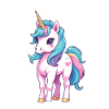 Diseño único de unicornio en colores pastel