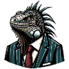 Iguane en costume