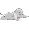 Sleeping cute baby elephant