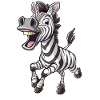 Cheerful zebra with a smile