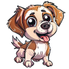 Playful puppy with googly eyes