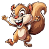 Happy Squirrel In Action