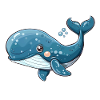 Friendly Blue Whale Underwater Fun