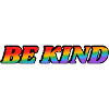 Be kind rainbow text