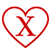 Letter x Red Heart