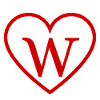 Letter w Red Heart