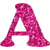 Letter A Pink Glitter