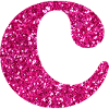 Letter c pink glitter