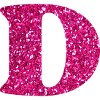 Glitter pink letter d