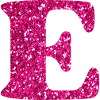 Letter e pink glitter