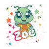 ZOE - Beautiful girl name with cute alien
