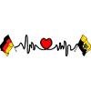 Cardio heart Drapeau Allemagne, drapeau saxe-anhalt
