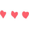 Three Hearts Heart Pink